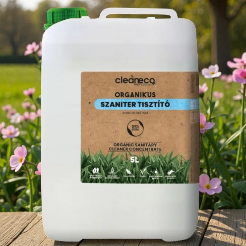 Cleaneco - Organikus Szaniter Tisztító koncentrátum - Fürdőszobai és Konyhai tisztítószer - 5liter - újrahasznosítható csomagolásban