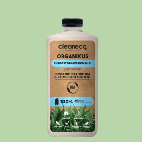 Cleaneco - organikus fürdőszobai és konyhai tisztítószer 1l - komposztálható csomagolásban