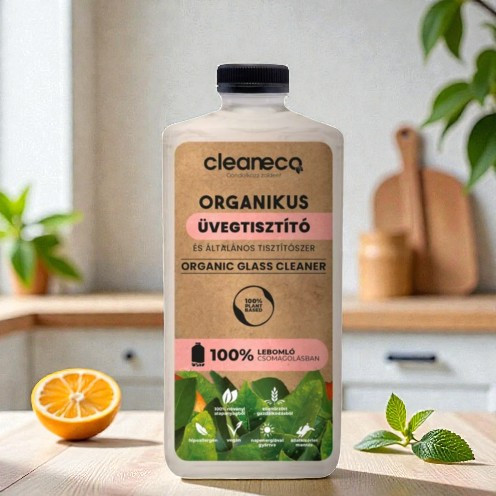 Cleaneco – Bio-Glasreiniger und Allzweckreiniger 1 l – in kompostierbarer Verpackung