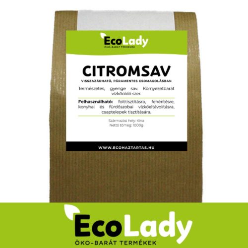 EcoLady Citromsav - 1000g - visszazárható páramentes csomagolásban
