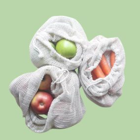   EcoLady Umweltfreundlicher und wiederverwendbarer Netzbeutel aus Baumwolle – Größe L (31 cm x 38 cm)