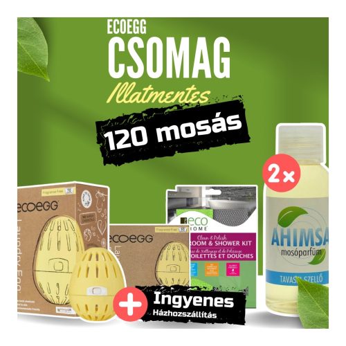 Ingyen Szállítás és Kedvezményes Csomag - Ecoegg Illatmentes Mosótojás, Illatmentes Utántöltő, 2 db Ahimsa Tavaszi Mosóparfüm Zero Waste Takarító kendő