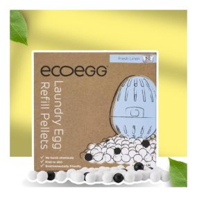   Ecoegg Waschmittel-Nachfüllpackung Frische Baumwolle – 50 Waschgänge – mit TURMALIN-Kugeln