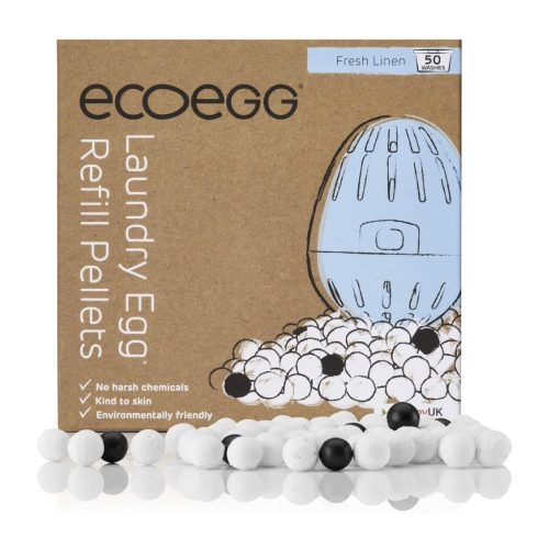Ecoegg Waschmittel-Nachfüllpackung Frische Baumwolle – 50 Waschgänge – mit TURMALIN-Kugeln