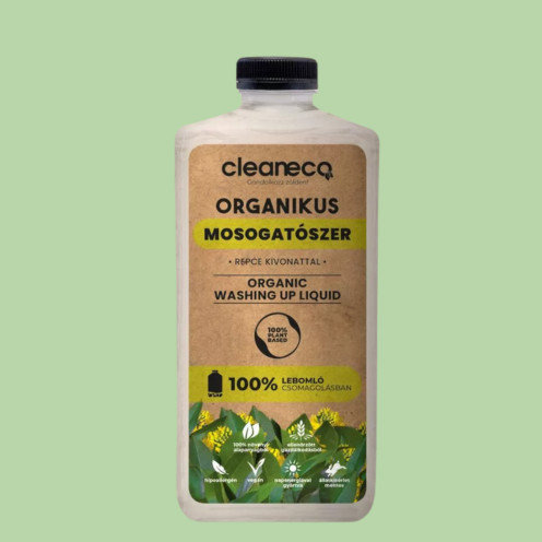 Cleaneco – Bio-Spülmittel – mit Rapsöl-Extrakt 1 l Nachfüllpackung – in kompostierbarer Verpackung