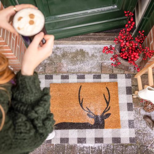 Esschert Design Szarvasos kókuszrost lábtörlő, 60 x 40 cm