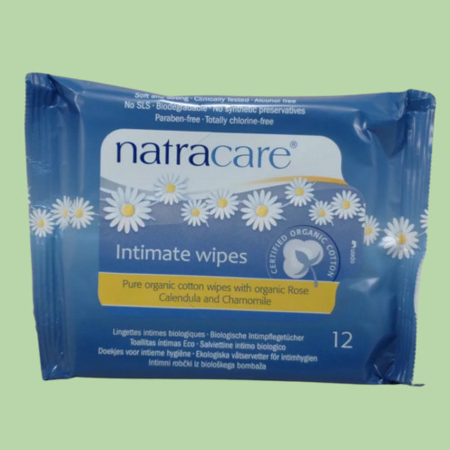 Natracare bio női intim törlőkendő 12 db