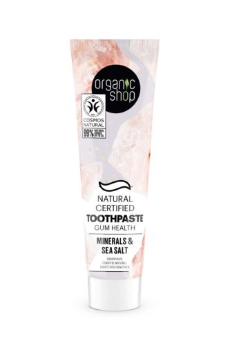 Bio-zertifizierte Zahnpasta von Organic Shop für gesundes Zahnfleisch mit Mineralien und Meersalz 100 g