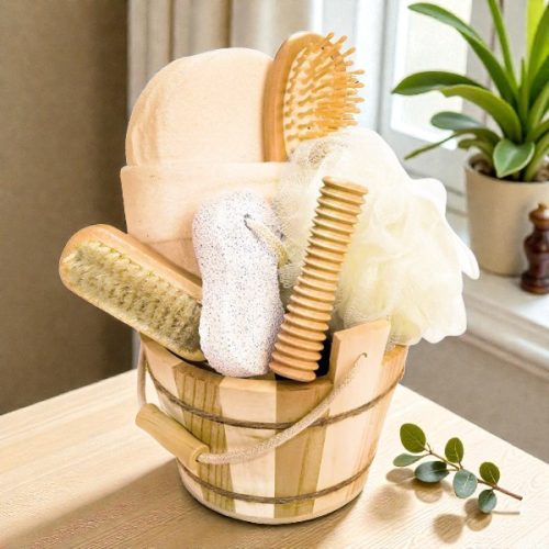 Croll & Denecke Geschenkset im Holz‑Eimer (5‑teilig)