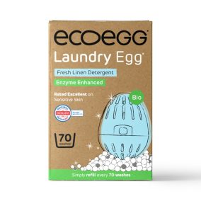   Ecoegg Waschmittelkapseln 70 – mit Enzymen – Frischer Baumwollduft (+Turmalin) 