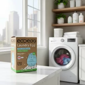   Ecoegg Waschmittelkapseln 70 – mit Enzymen – Frischer Baumwollduft (+Turmalin) 