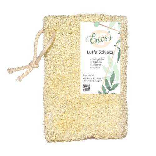Luffa-Schwamm mit Aufhänger – ohne Naht – 8 x 10–14 cm – ungarisches Produkt