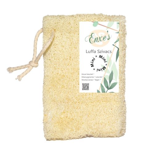Luffa-Mini-Schwamm mit Aufhänger – ohne Nähte – 6-8 x 10-12 cm – ungarisches Produkt