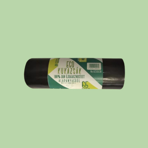 Bibo - eco 100% újrahasznosított hulladékgyűjtő zsák, 65l  - 20db/roll