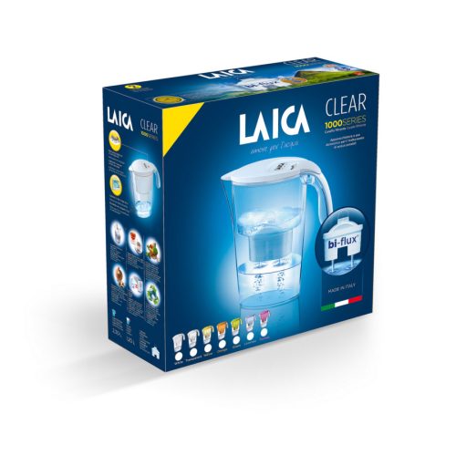 LAICA Clear Line fehér vízszűrő kancsó 1 db bi-flux univerzális szűrőbetéttel