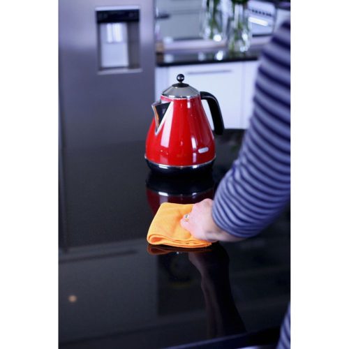 EcoHome – Universal-Reinigungstuch – mit Scheuerseite für harte Oberflächen – 1 Stück (orange)