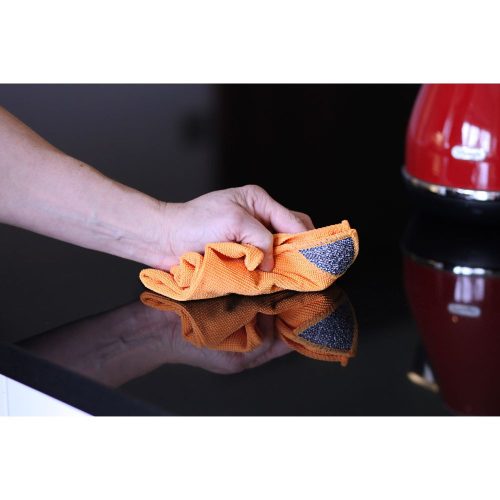 EcoHome – Universal-Reinigungstuch – mit Scheuerseite für harte Oberflächen – 1 Stück (orange)