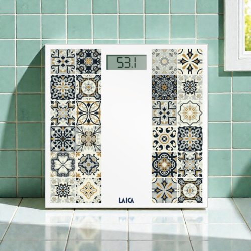 LAICA digitális személymérleg USB töltés funkcióval Mediterán bézs 180 kg-ig