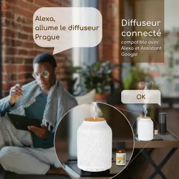 Prága aromaterápiás illóolaj diffúzor  – WiFi-kapcsolattal